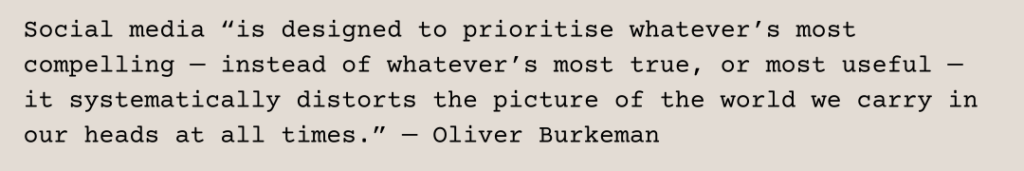 4000 weeks quote Oliver Burkeman social media